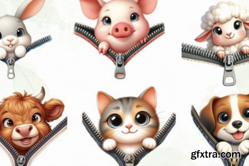 Cute Zipper Animal Sublimation Clipart Cute Zipper Animal Sublimation Clipart