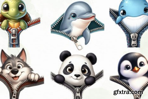 Cute Zipper Animal Sublimation Clipart Cute Zipper Animal Sublimation Clipart