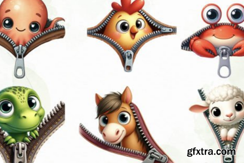 Cute Zipper Animal Sublimation Clipart Cute Zipper Animal Sublimation Clipart