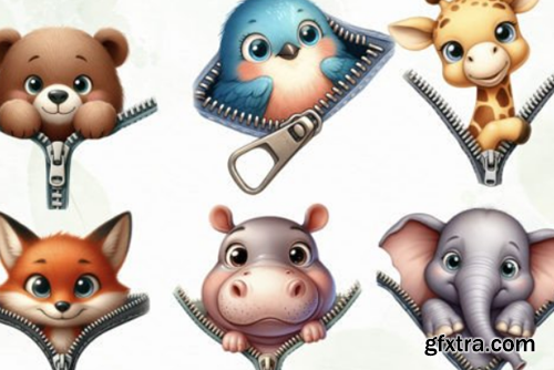 Cute Zipper Animal Sublimation Clipart Cute Zipper Animal Sublimation Clipart