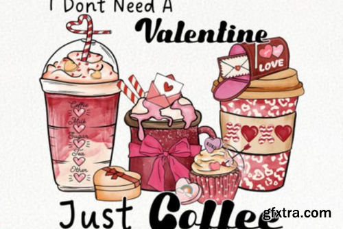 Coffee Valentine's Day PNG Bundle Coffee Valentine's Day PNG Bundle