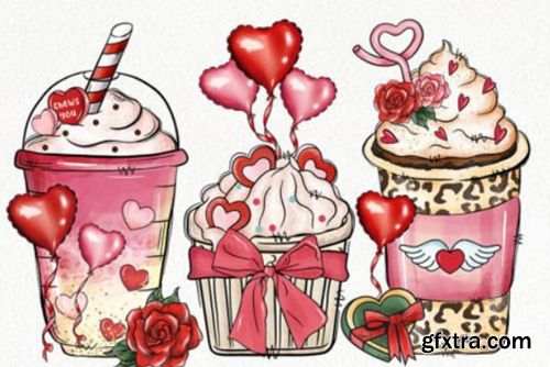 Coffee Valentine's Day PNG Bundle Coffee Valentine's Day PNG Bundle