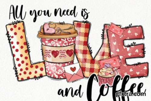 Coffee Valentine's Day PNG Bundle Coffee Valentine's Day PNG Bundle
