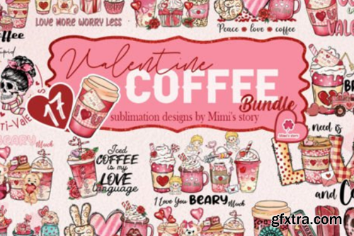 Coffee Valentine's Day PNG Bundle Coffee Valentine's Day PNG Bundle