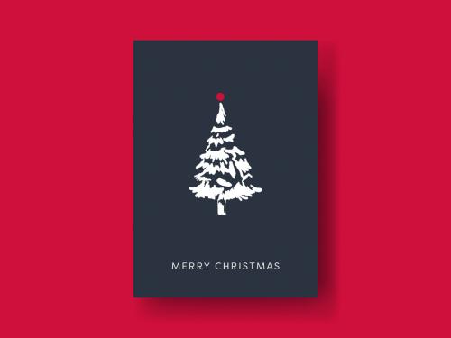 Vintage Christmas Tree Card - 396423174