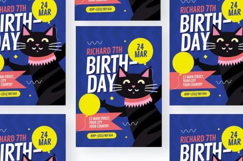 Cat Birthday - Invitation
