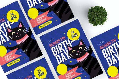 Cat Birthday - Invitation