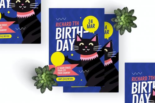 Cat Birthday - Invitation