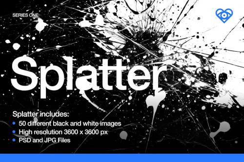 50 Black and White Splatter Textures