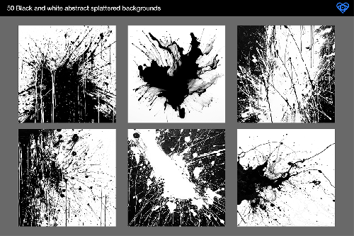 50 Black and White Splatter Textures