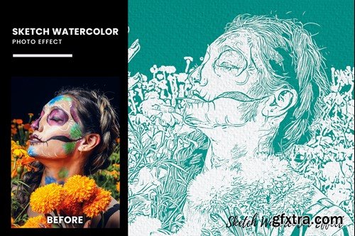 Sketch Watercolor Photo Effect 87HLDL3 Sketch Watercolor Photo Effect 87HLDL3