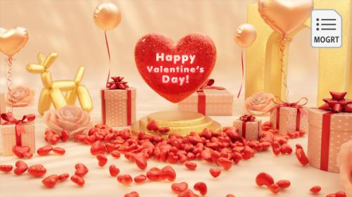 Valentine Day 3D Logo Intro - MOGRT - 50434576