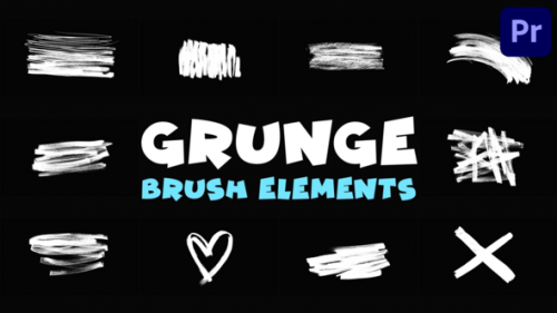 Grunge Brush Elements | Premiere Pro MOGRT - 50393328