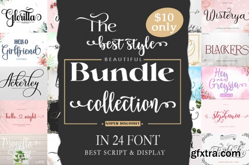 The Best Collection 24 Fonts Bundle 26611653