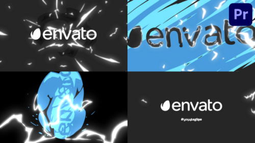 Cartoon Fire Hurricane Logo Opener | Premiere Pro MOGRT - 50395160