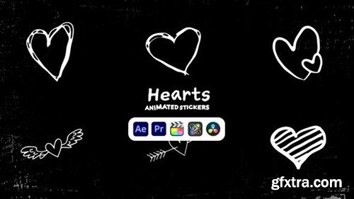 Videohive Hearts Animated Stickers 50571444