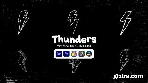 Videohive Thunders Animated Stickers 50571298