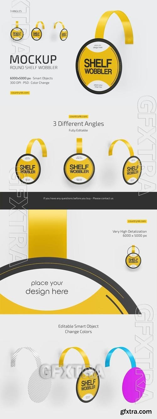 Round Shelf Wobbler Mockup Set GGT6VLE Round Shelf Wobbler Mockup Set GGT6VLE