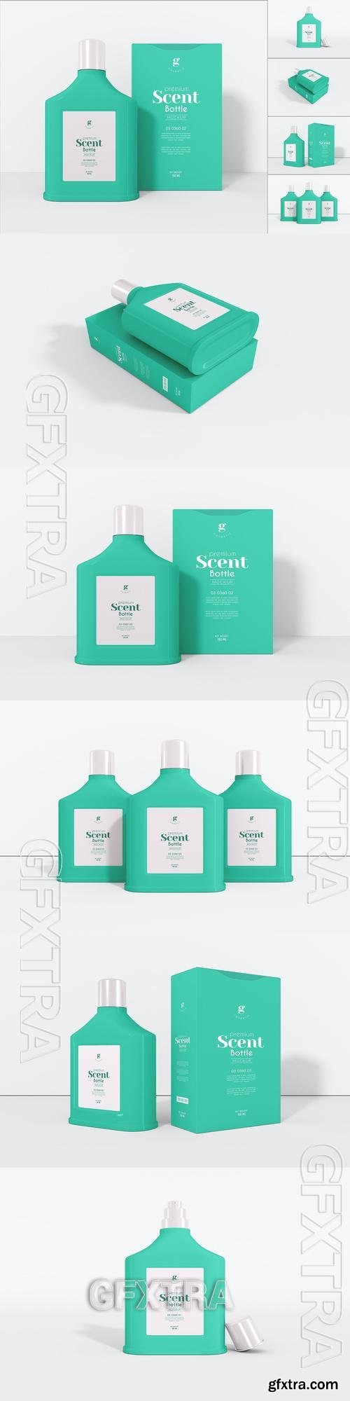 Cosmetic Scent Bottle Branding Mockup Set NE8N3A6