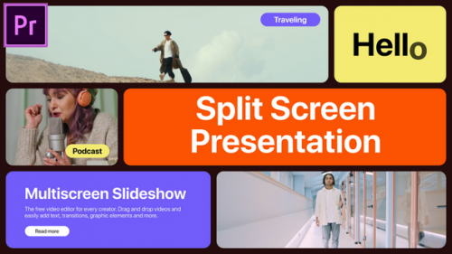 Multiscreen Slideshow Trendy MOGRT for Premier Pro - 50500163
