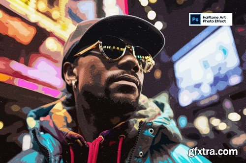 Halftone Art Photo Effect 3F9DBY8 Halftone Art Photo Effect 3F9DBY8