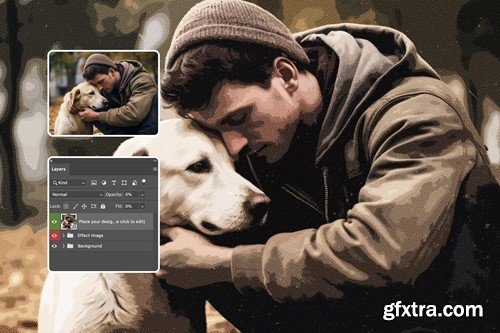 Halftone Art Photo Effect 3F9DBY8 Halftone Art Photo Effect 3F9DBY8