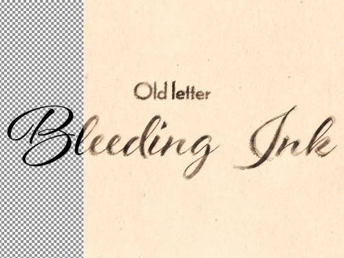 Ink Bleed Old Letter Text Effect Mockup - 409942957