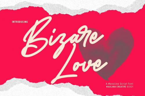 Bizare Love Monoline Script Font