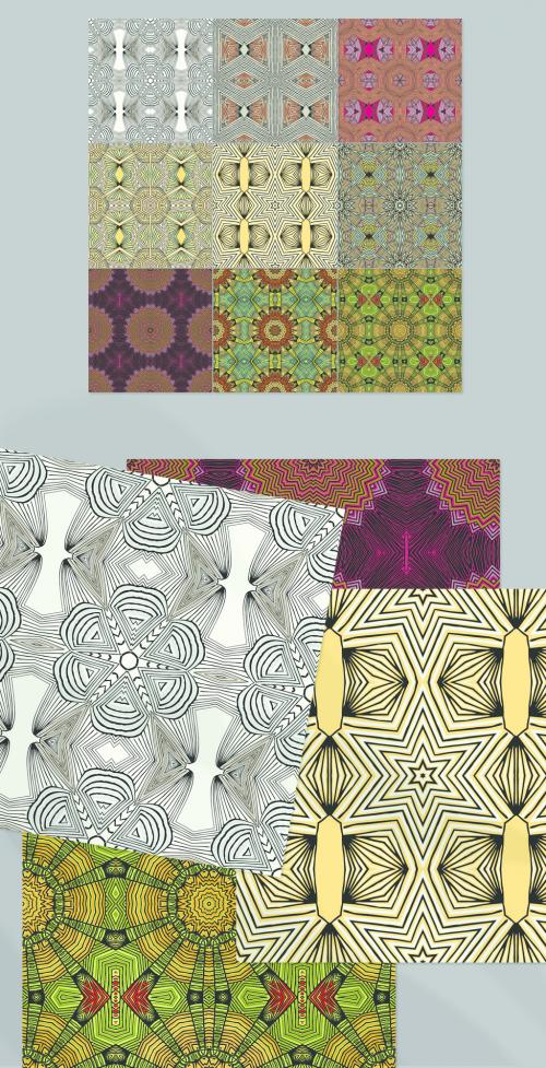 Seamless Pattern Collection with Ethic Mandala Motif - 417461250
