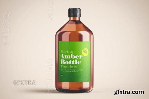 Amber Bottle Mockup UBPS8LE Amber Bottle Mockup UBPS8LE