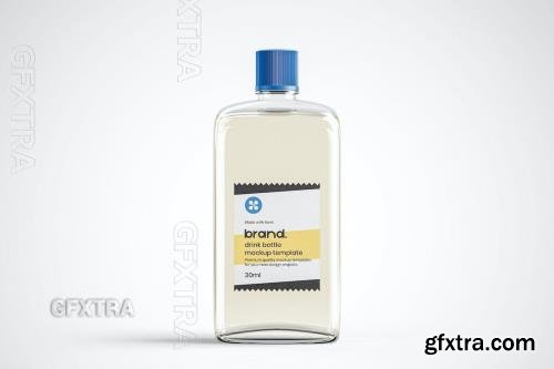 Square Glass Drink Bottle Mockup E7LVW8A Square Glass Drink Bottle Mockup E7LVW8A