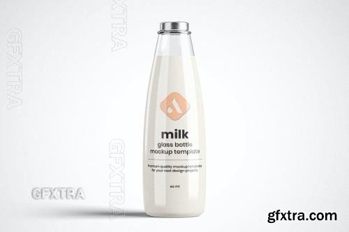 Glass Milk Bottle Mockup KF2J8J5 Glass Milk Bottle Mockup KF2J8J5