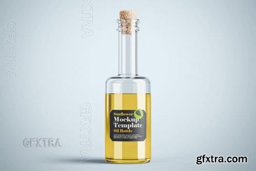 Glass Sunflower Oil Bottle Mockup TA7BWPE Glass Sunflower Oil Bottle Mockup TA7BWPE