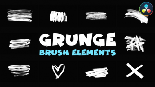 Grunge Brush Elements | DaVinci Resolve - 50448933