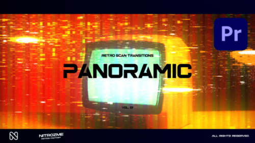 Retro Scanlines Panoramic Transitions Vol. 01 for Premiere Pro - 50606696