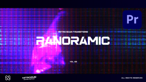 Retro Scanlines Panoramic Transitions Vol. 02 for Premiere Pro - 50606700