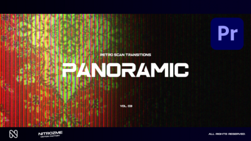 Retro Scanlines Panoramic Transitions Vol. 03 for Premiere Pro - 50606707