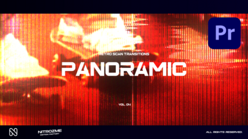 Retro Scanlines Panoramic Transitions Vol. 04 for Premiere Pro - 50606711