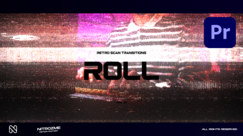 Retro Scanlines Roll Transitions Vol. 01 for Premiere Pro - 50606721