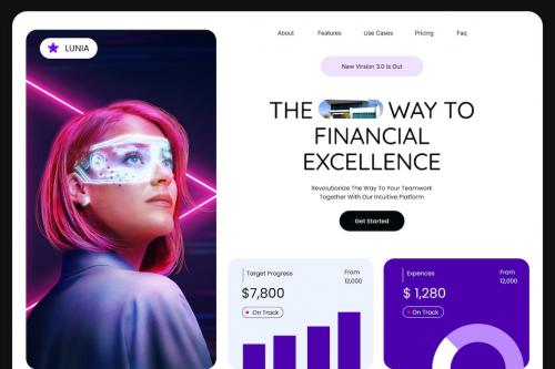 Lunia - Finance Website Hero