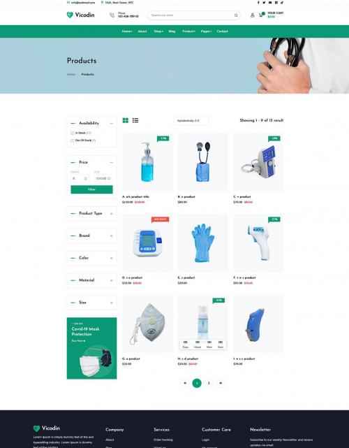 Vicodin - Medical eCommerce Store Figma Template