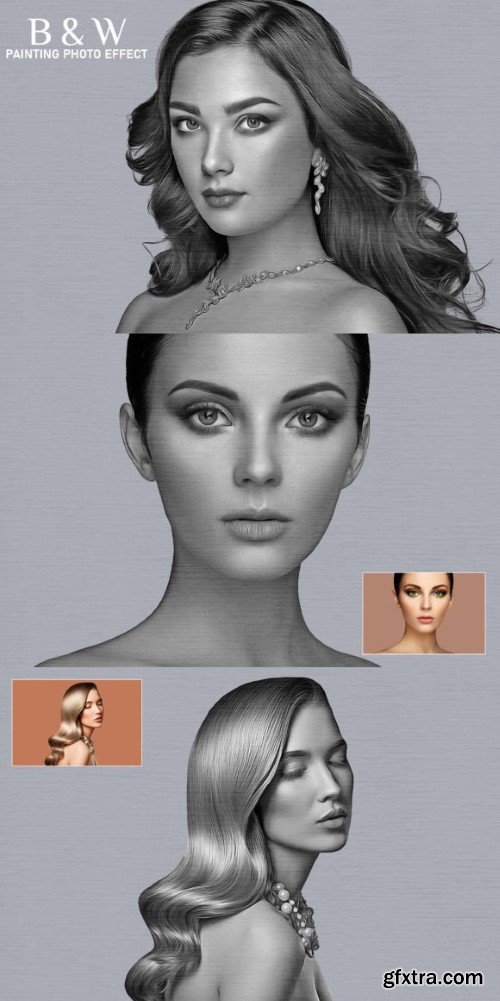 Black and White Painting Photo Effect