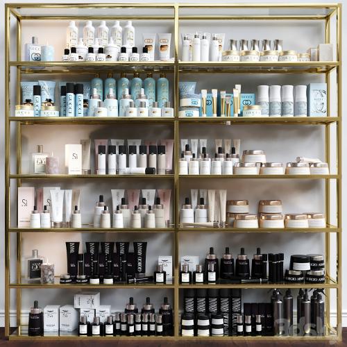 Set of luxury cosmetics for cosmetology and beauty salon. make up and bathroom accessories