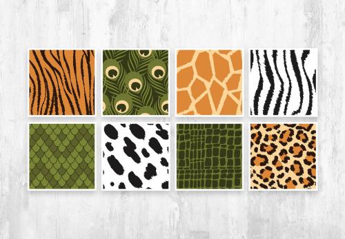 Collection of Animal Print Seamless Patterns - 433072855