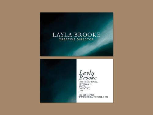 Business Card Template with Ocean Background Design - 434790387