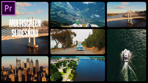 Multiscreen Slideshow | Split Screen Gallery MOGRT for Premier Pro - 50761220