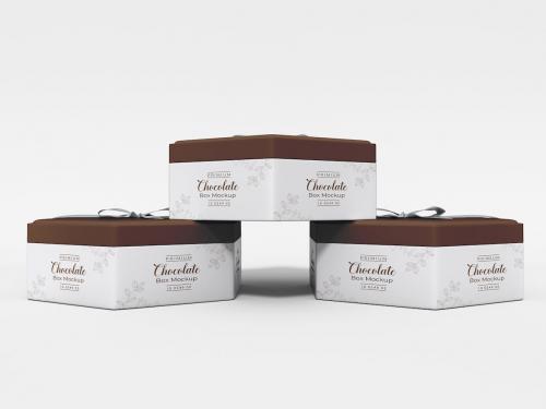 Metal Chocolate Tin Box Packaging Mockup Set