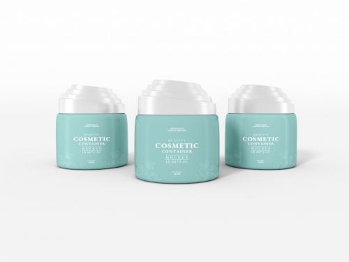 Cosmetic Cream Jar Packaging Mockup Set