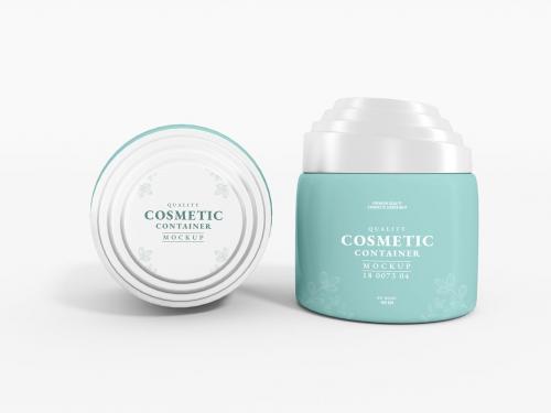 Cosmetic Cream Jar Packaging Mockup Set