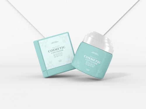 Cosmetic Cream Jar Packaging Mockup Set